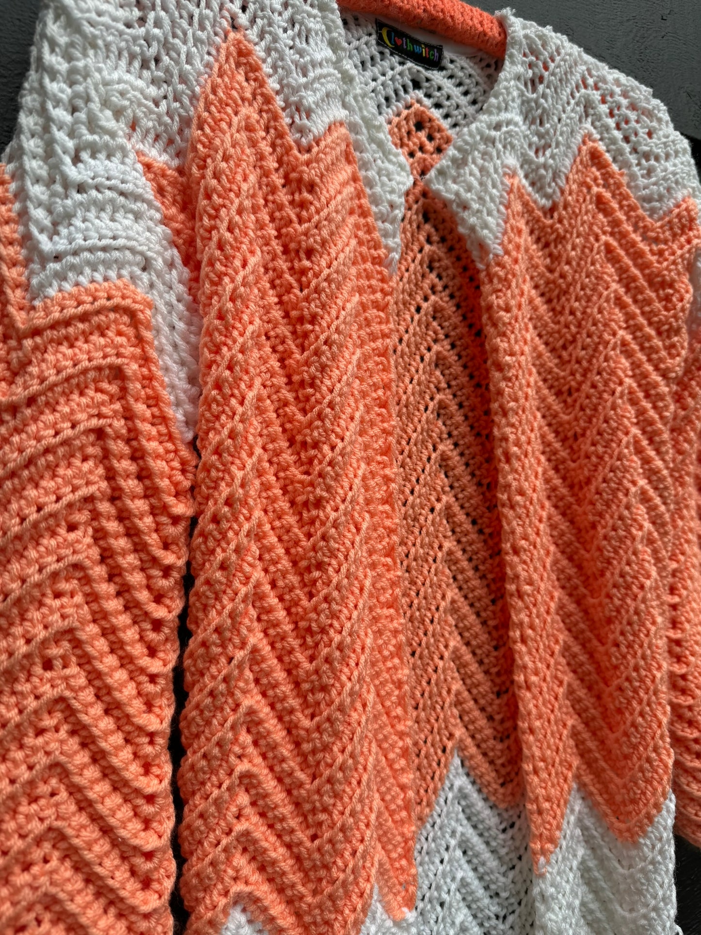 Peaches & Cream Upcycled Blanket Cardigan