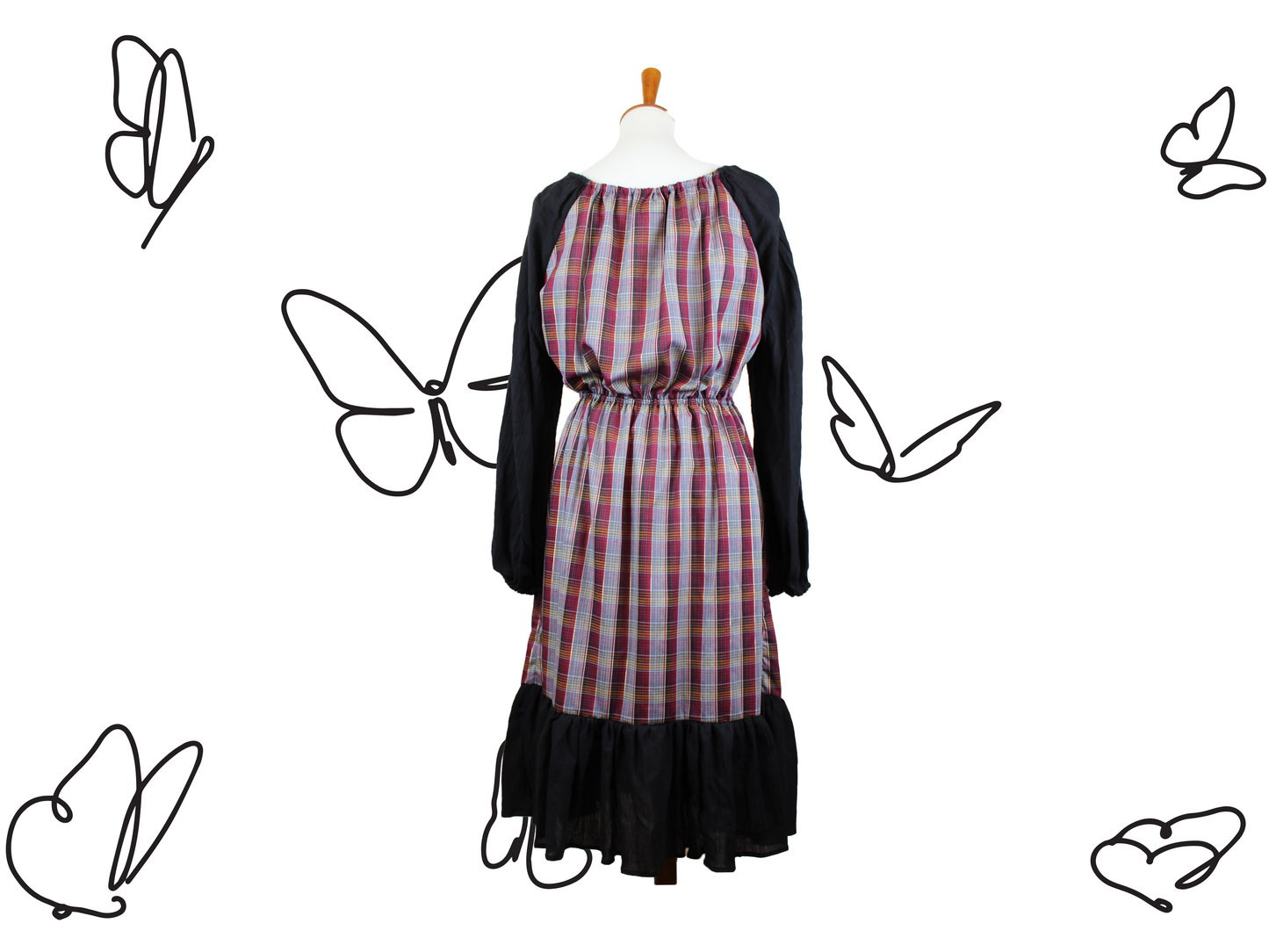 Black & Plaid Harvest Dress