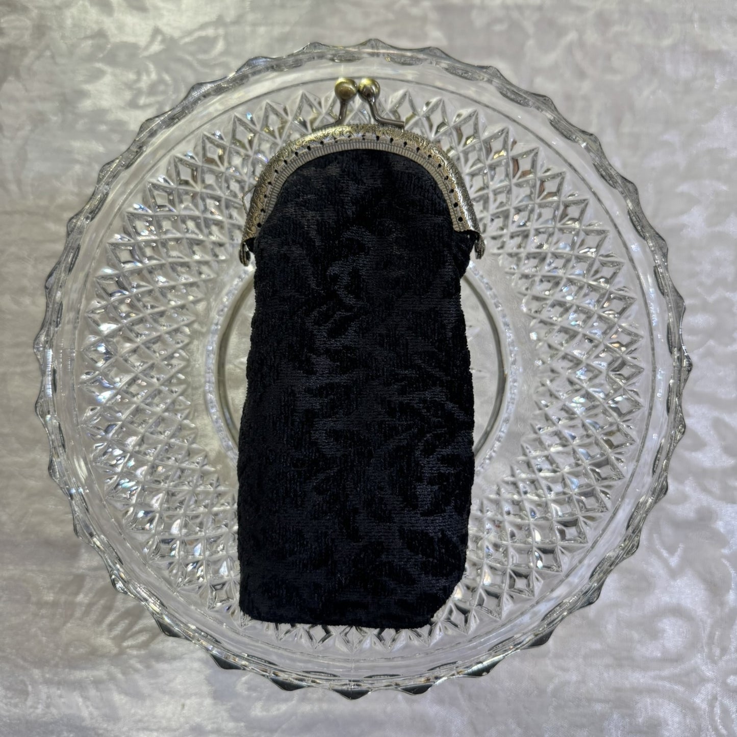 Eyeglass Pouch - Black Chenille Tapestry