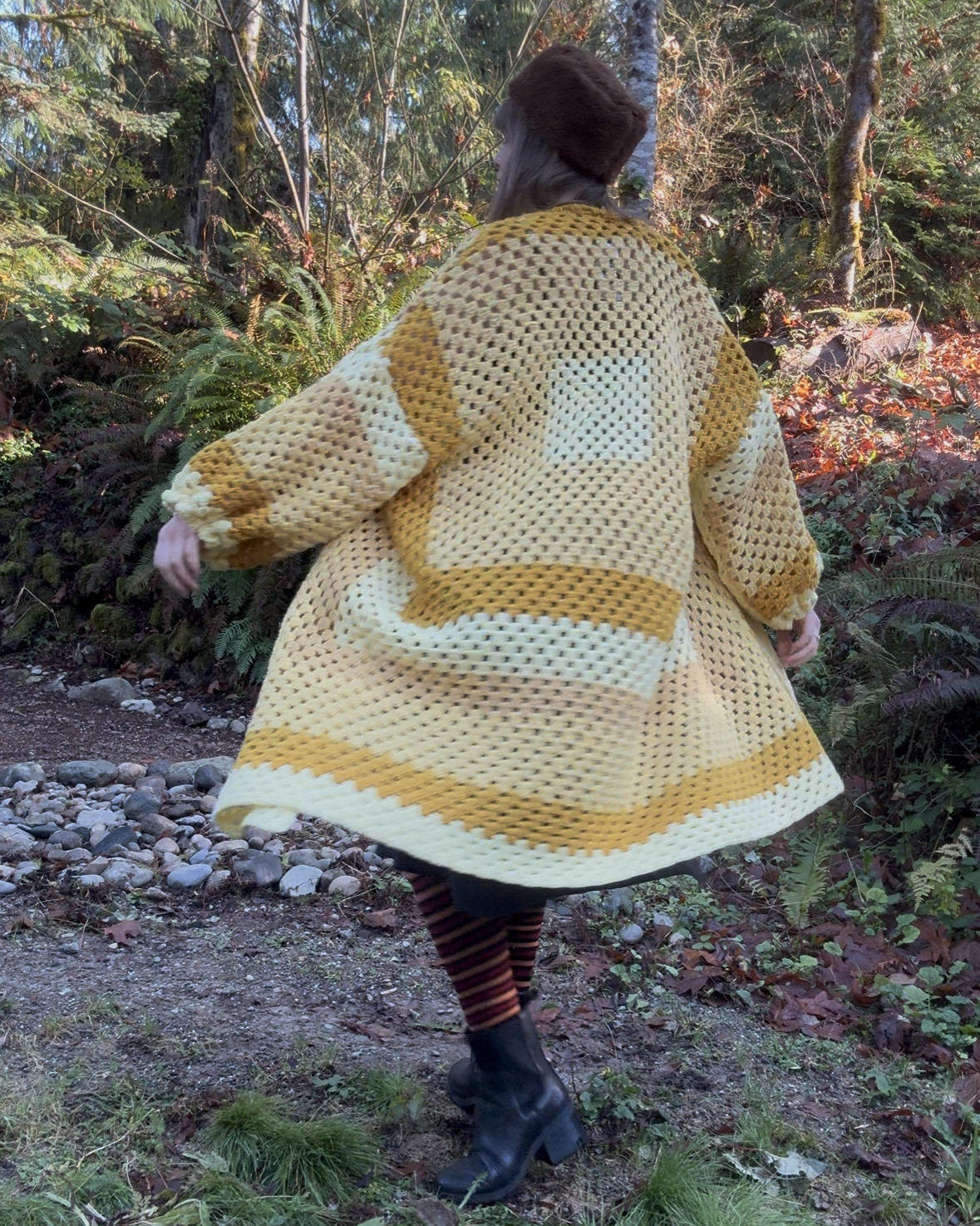 Cream & Gold Upcycled Vintage Blanket Cardigan