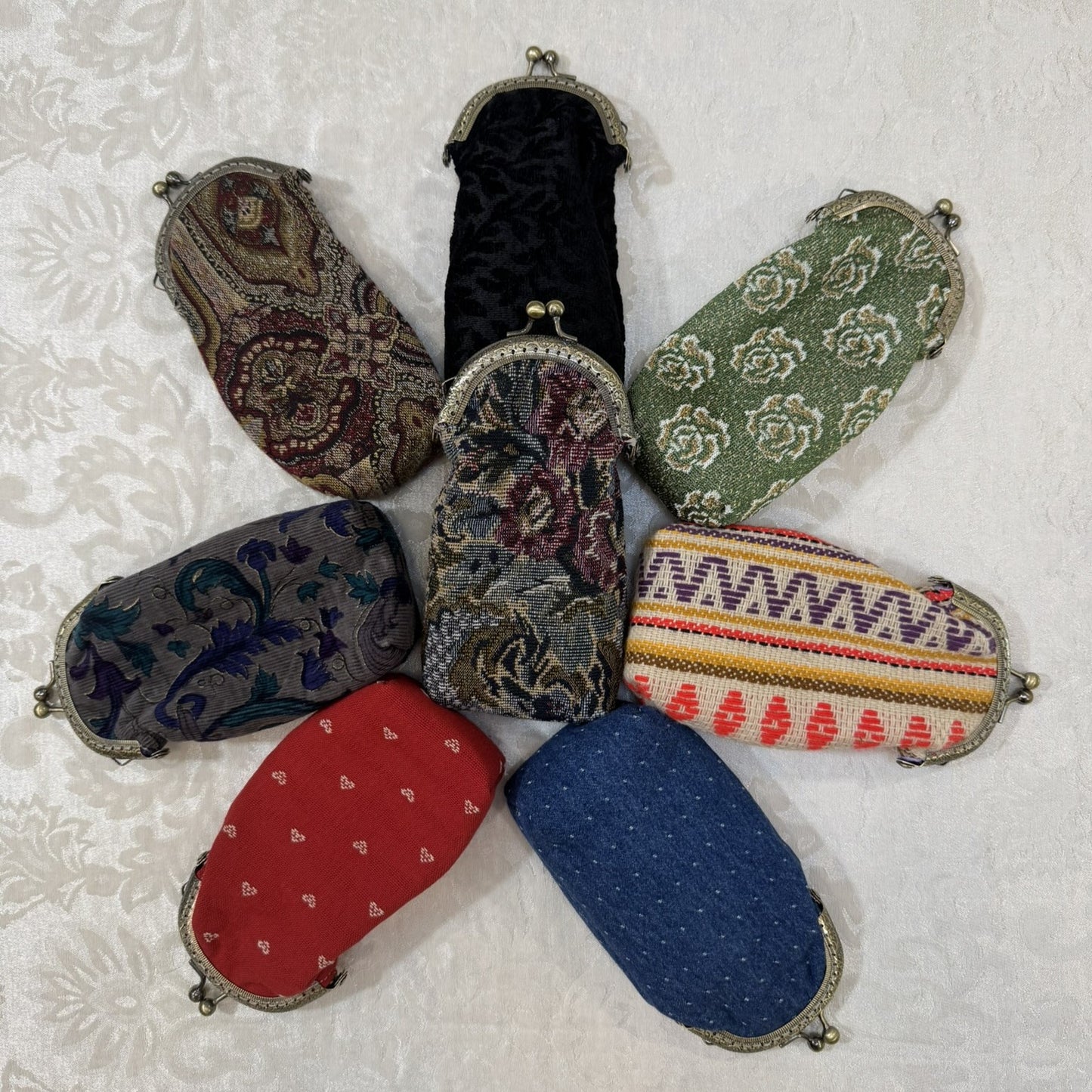 Eyeglass Pouch - Floral Swirl Corduroy