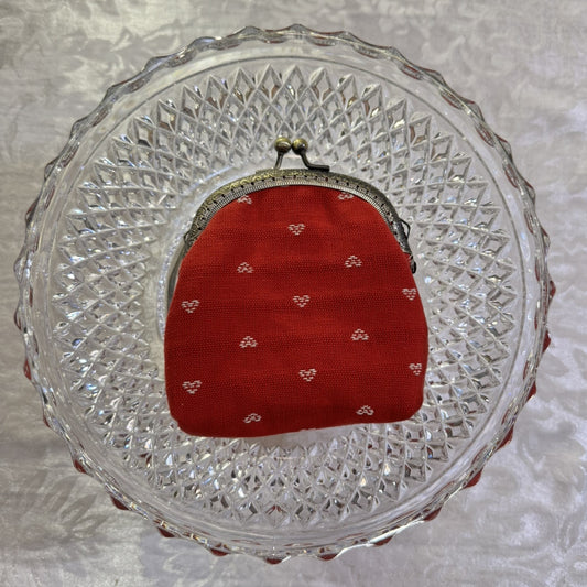 Wallet Pouch - Red & White Hearts