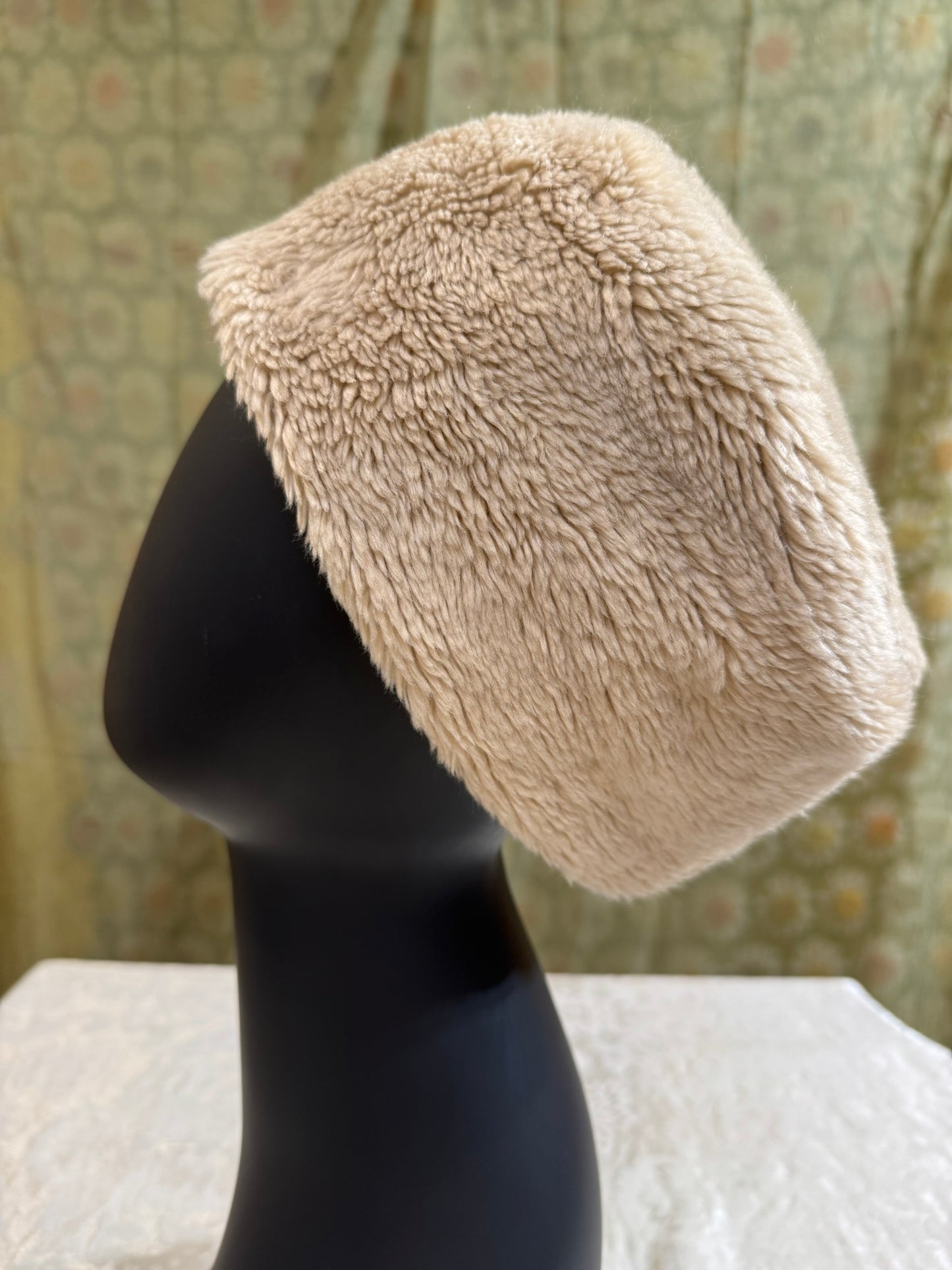 Tan Upcycled Faux Fur Hat