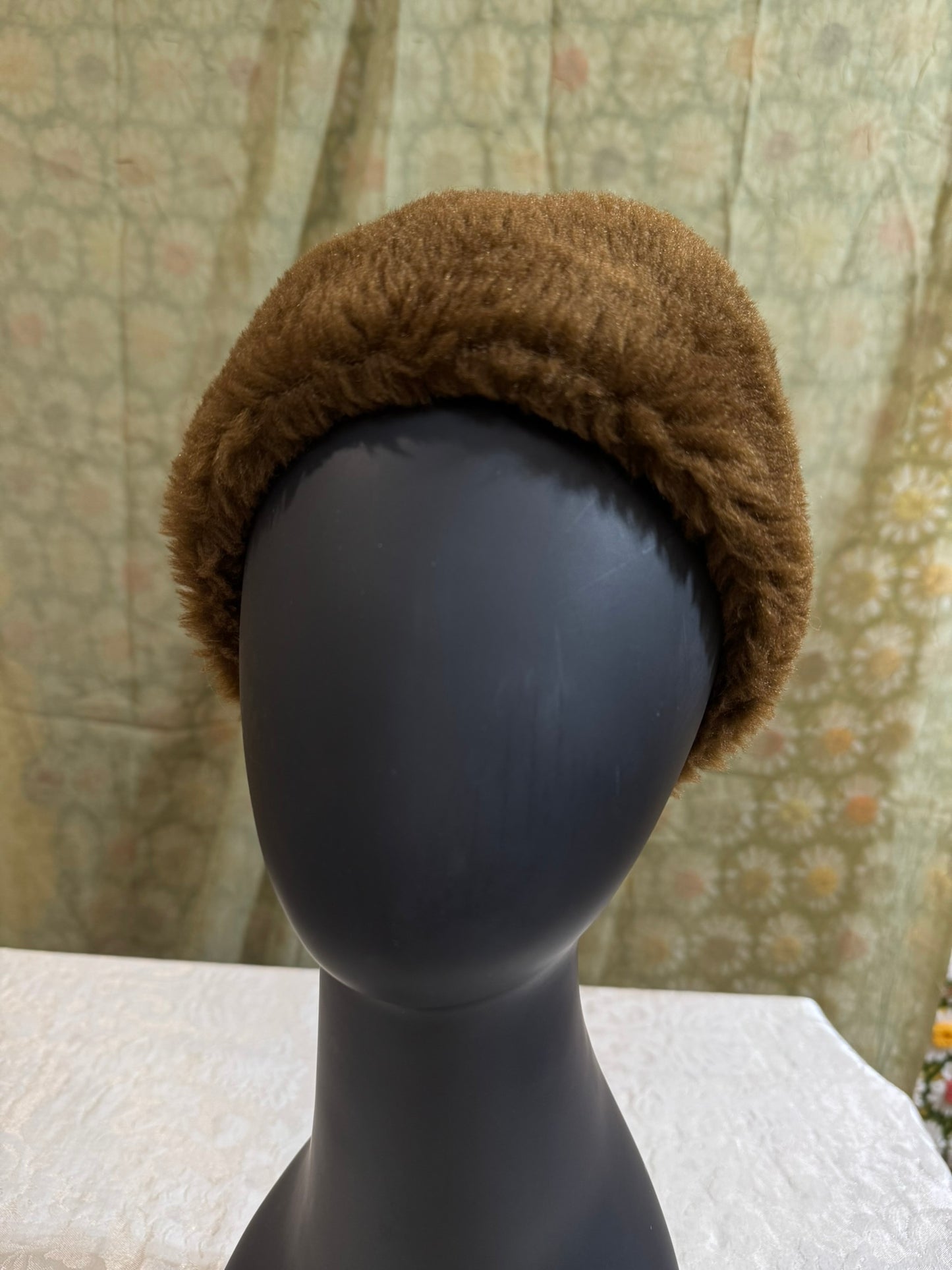 Dark Brown Upcycled Faux Fur Hat