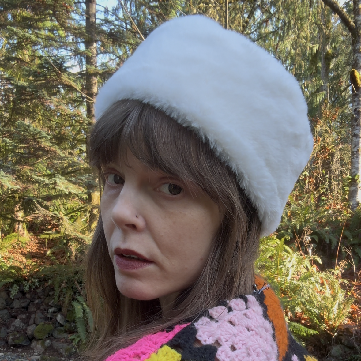 Soft White Upcycled Faux Fur Hat