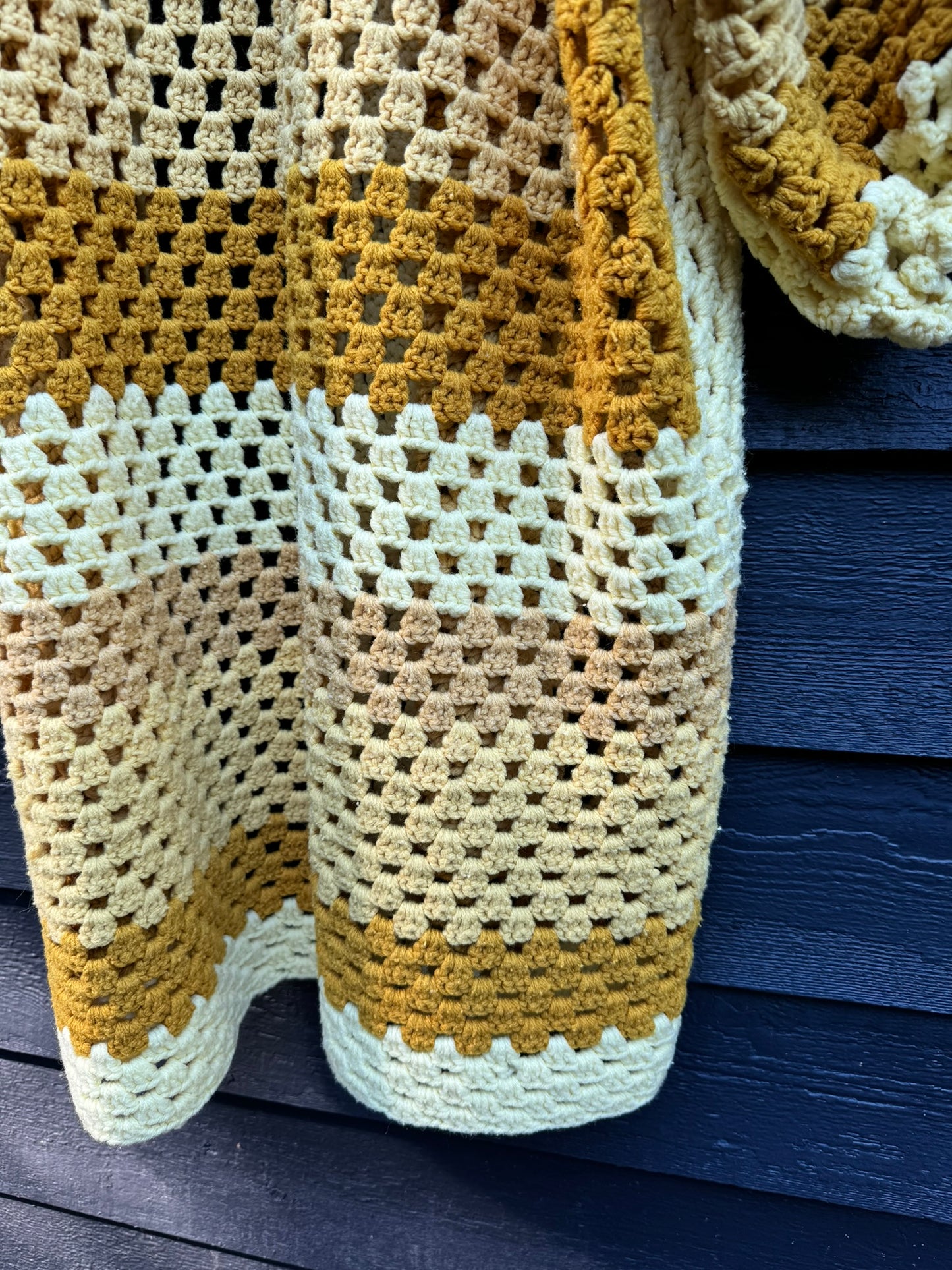 Cream & Gold Upcycled Vintage Blanket Cardigan