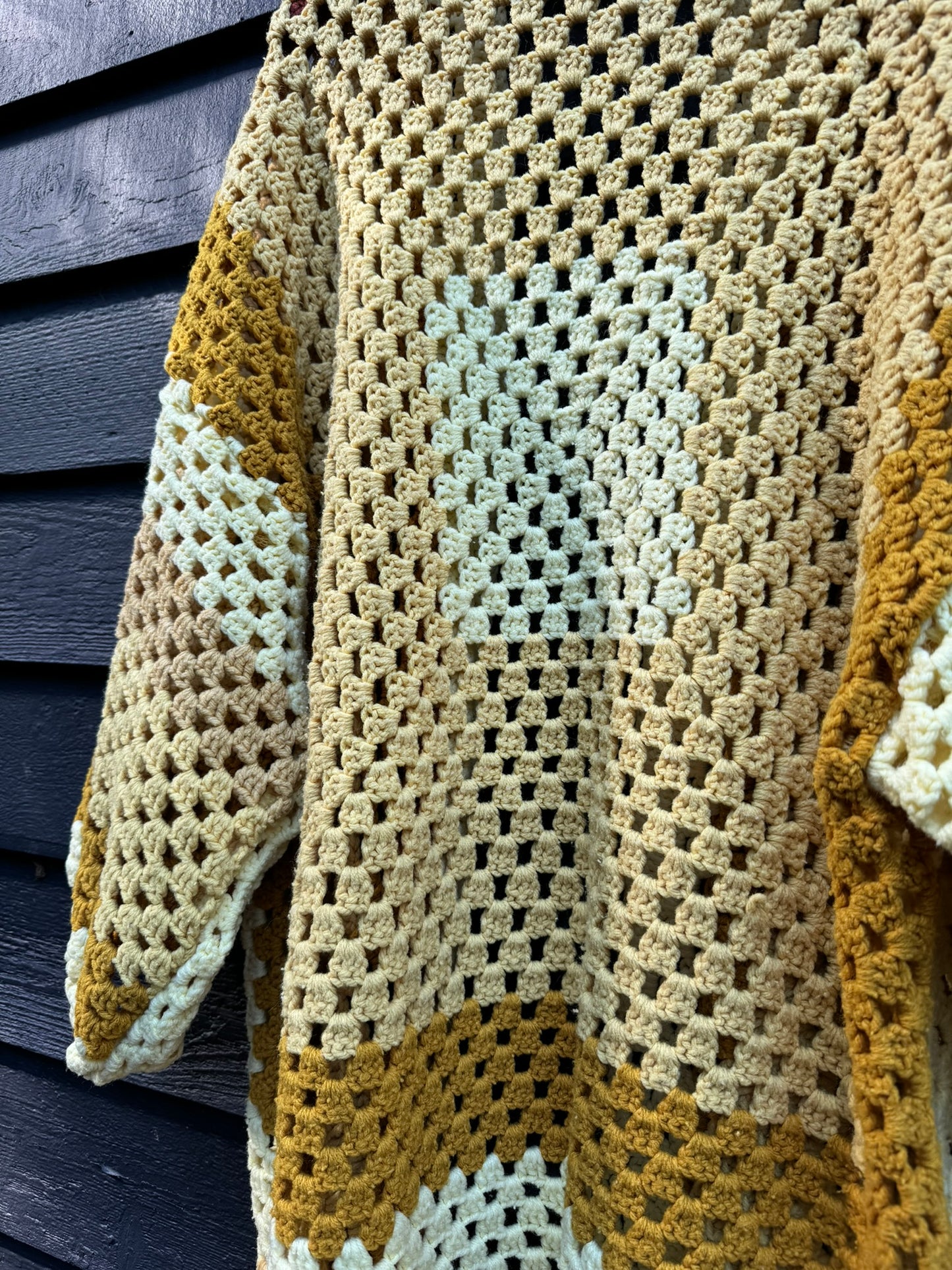 Cream & Gold Upcycled Vintage Blanket Cardigan