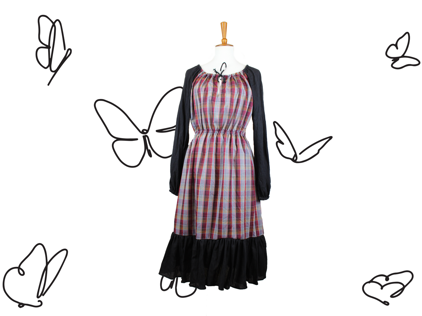 Black & Plaid Harvest Dress