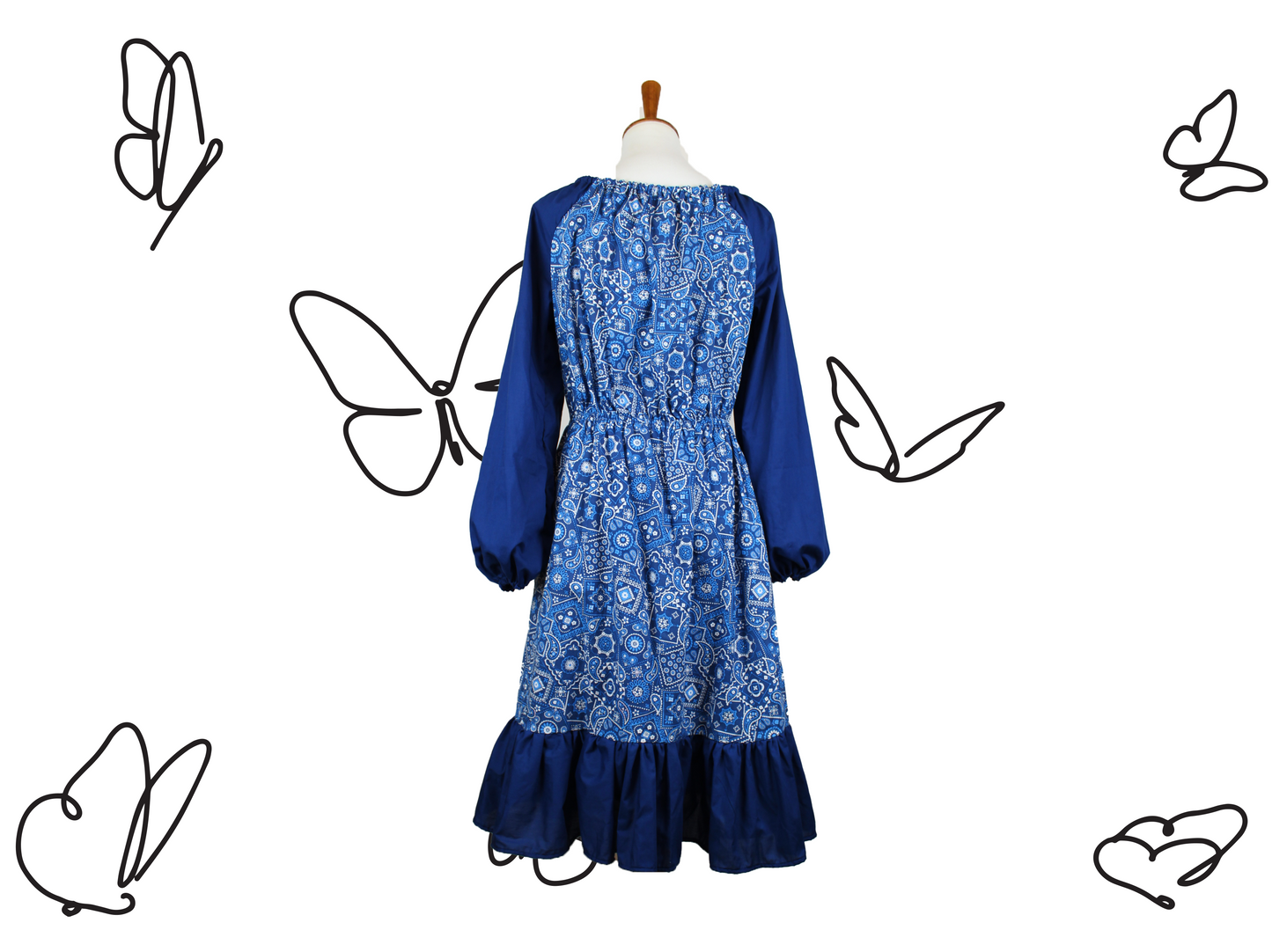 Blue Paisley Harvest Dress