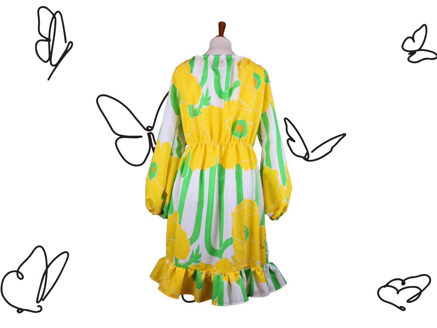 Yellow Poppy Upcycled Bedsheet Harvest Dress